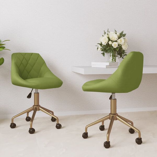 vidaXL Otočn&eacute; j&iacute;deln&iacute; židle 2 ks světle zelen&eacute; samet