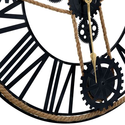 vidaXL Nástěnné hodiny černé 70 cm kov