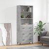vidaXL Skř&iacute;ň highboard betonově &scaron;ed&aacute; 69,5x34x180 cm kompozitn&iacute; dřevo