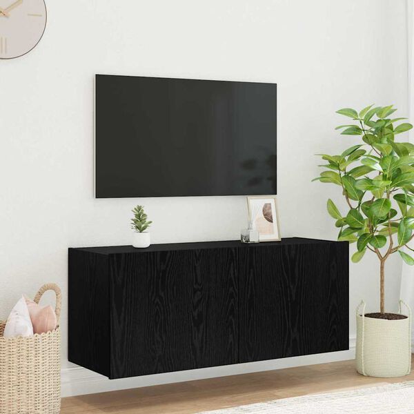 vidaXL TV wall cabinet Čern&yacute; dub 100 x 35 x 41 cm kompozitn&iacute; dřevo