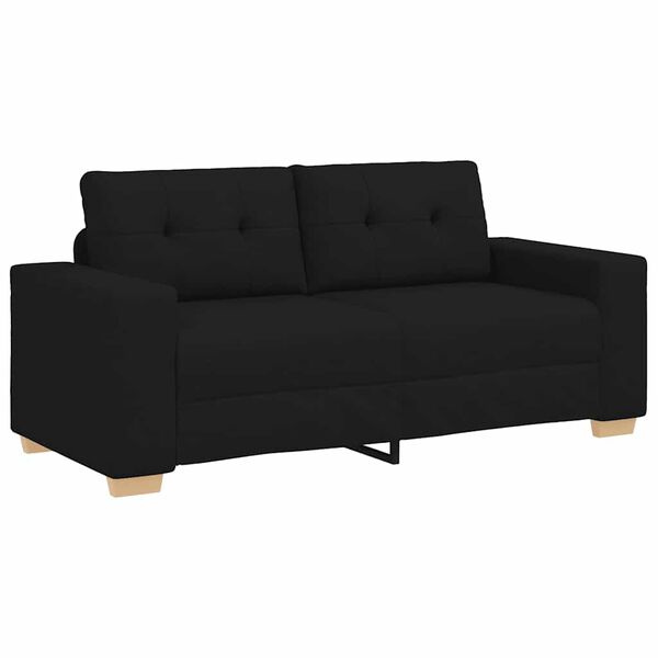 vidaXL Loveseat Sofa Čern&yacute; 140 cm textil