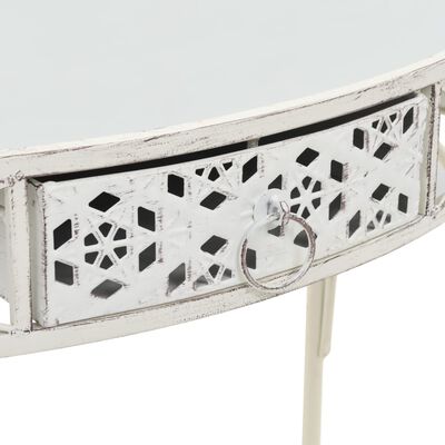 vidaXL Odkládací stolek ve francouzském stylu kovový 82x39x76 cm bílý