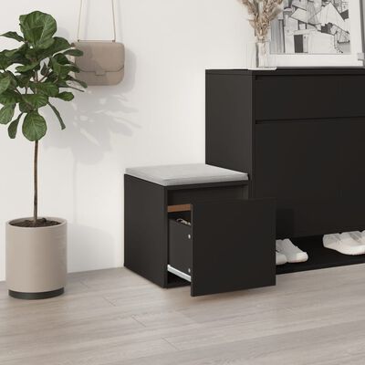 vidaXL Úložný box se zásuvkou černý 40,5 x 40 x 40 cm kompozitní dřevo