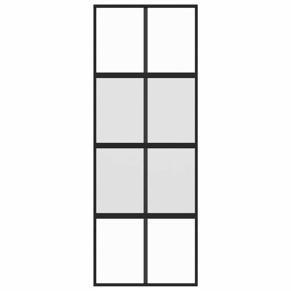 vidaXL Posuvné dveře černé 76 x 205 cm tvrzené sklo a hliník