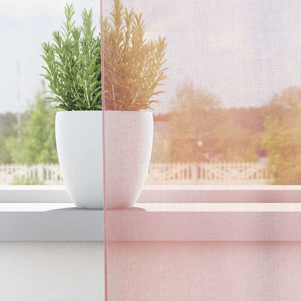 vidaXL Vo&aacute;lov&eacute; z&aacute;clony s průchodkami 2 ks Světle růžov&aacute; 140x245 cm