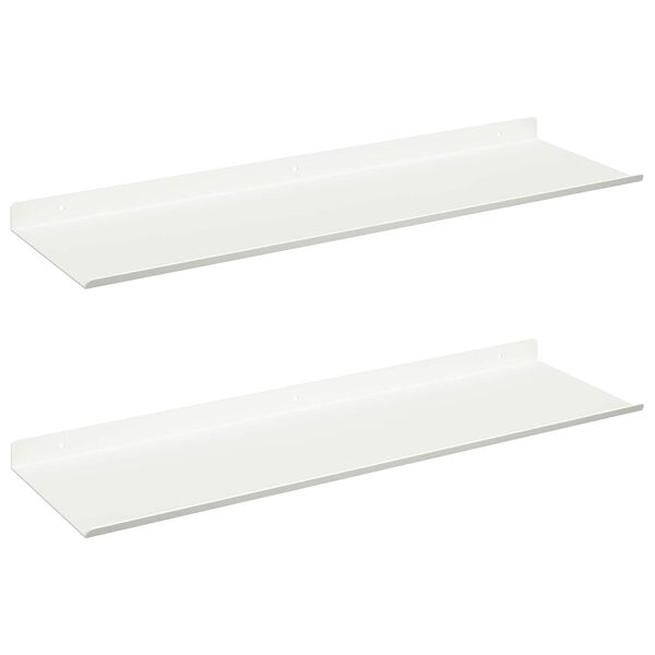 vidaXL Plovouc&iacute; police N&aacute;stěnn&yacute; 2 pcs B&iacute;l&yacute; 60 x 18 x 2,5 cm Ocel