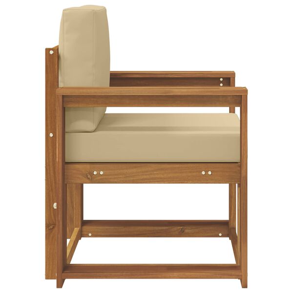 vidaXL Venkovn&iacute; pohovka Masivn&iacute; ak&aacute;ciov&eacute; dřevo a polyester Př&iacute;rodn&iacute;