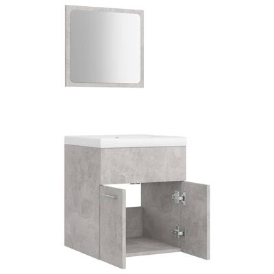 vidaXL Set koupelnového nábytku betonově šedý dřevotříska