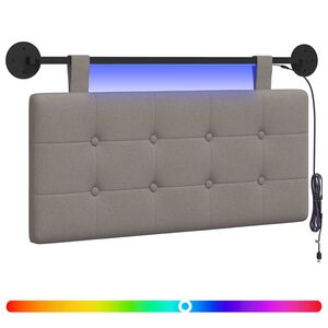 vidaXL Z&aacute;věsn&eacute; čelo postele S LED osvětlen&iacute;m Taupe Textil