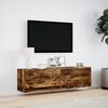 vidaXL Nástěnná TV skříňka s LED osvětlením kouřový dub 140x31x38 cm