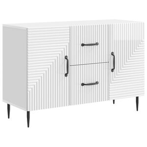 vidaXL Serv&iacute;rovac&iacute; skř&iacute;ň B&iacute;l&aacute; s vysok&yacute;m leskem 89 x 34,5 x 60 cm
