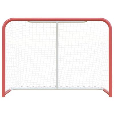 vidaXL Hokejová branka se sítí červená/bílá 153x60x118 cm ocel a PES