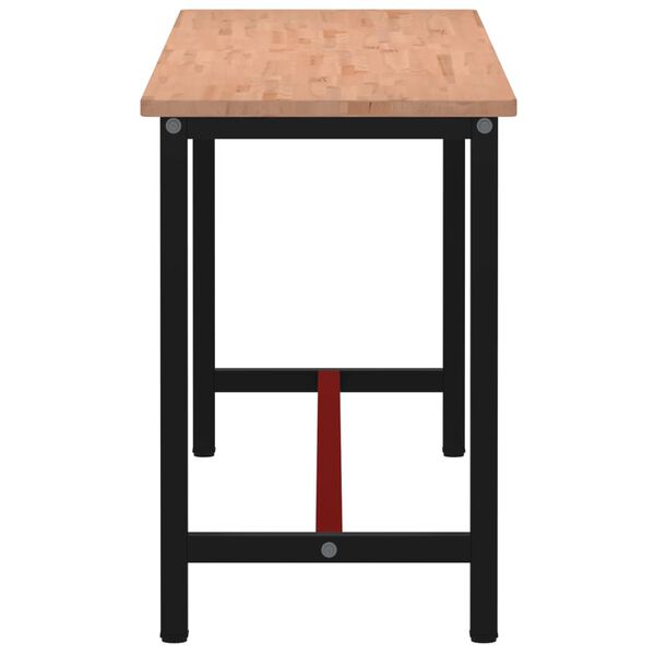 vidaXL Pracovn&iacute; stůl 200 x 55 x 81,5 cm masivn&iacute; bukov&eacute; dřevo a kov