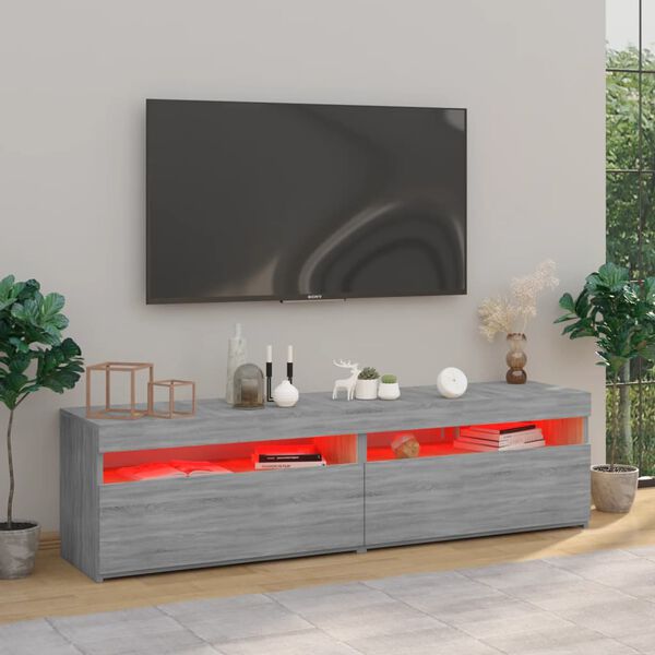 vidaXL TV skříňky s LED osvětlením 2 ks šedé sonoma 75 x 35 x 40 cm