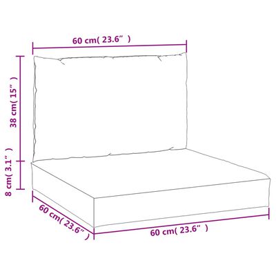 vidaXL Podušky na nábytek z palet 2 ks vzor listů oxford