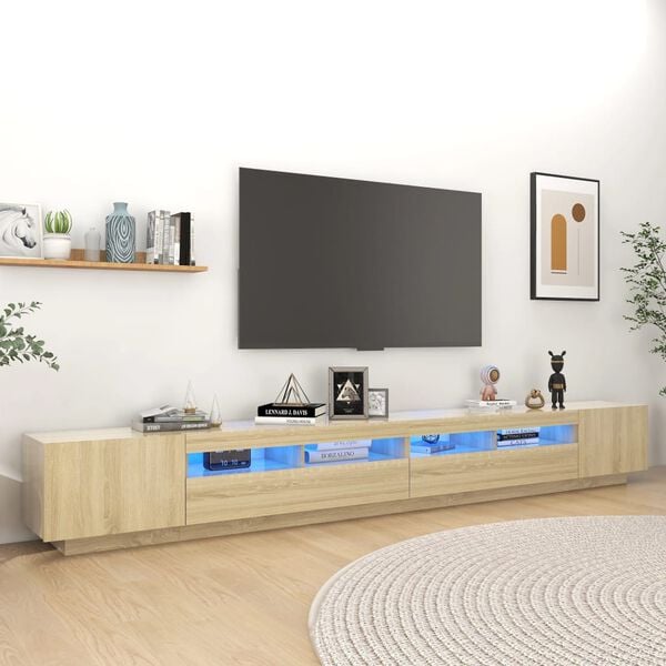 vidaXL TV skř&iacute;ňka s LED osvětlen&iacute;m dub sonoma 300 x 35 x 40 cm