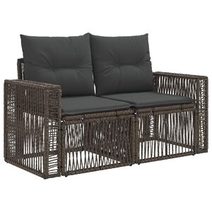 vidaXL Zahradn&iacute; sofa 2-Počet m&iacute;st &Scaron;ed&aacute; polyratan