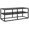 vidaXL TV stolek čern&yacute; s čern&yacute;m mramorov&yacute;m sklem 100 x 40 x 40 cm
