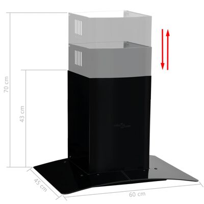 vidaXL Nástěnná digestoř nerezová ocel 756 m³/h LED 60 cm černá