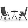 vidaXL 3d&iacute;ln&yacute; bistro set hlin&iacute;k a textilen čern&yacute;