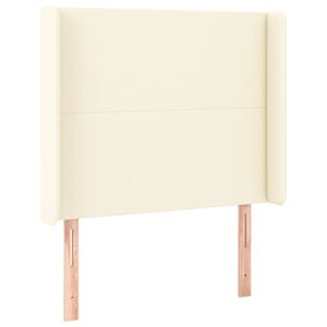 vidaXL Čelo postele typu u&scaron;&aacute;k kr&eacute;mov&eacute; 83x16x118/128 cm uměl&aacute; kůže