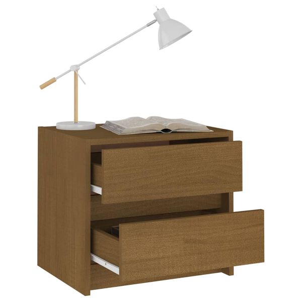 vidaXL Nočn&iacute; stolek medově hněd&yacute; 40 x 30,5 x 35,5 cm masivn&iacute; borovice