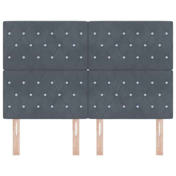 vidaXL Čelo postele s čelo Tmavě šedá 144 cm Umělá kůže