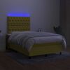 vidaXL Box spring postel s matrac&iacute; a LED zelen&aacute; 120 x 200 cm textil