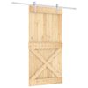 vidaXL Posuvn&eacute; dveře Př&iacute;rodn&iacute; a b&iacute;l&aacute; 100 x 210 cm Masivn&iacute; borov&eacute; dřevo