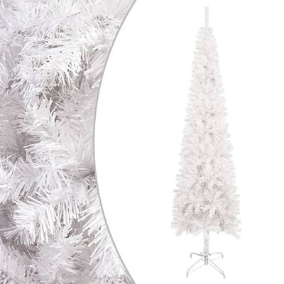 vidaXL Úzký vánoční stromek s LED osvětlením bílý 180 cm