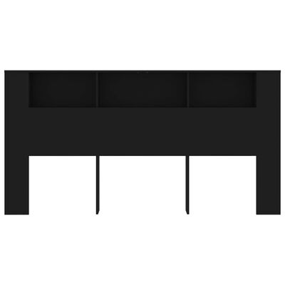 vidaXL Čelo postele s úložným prostorem černé 200 x 18,5 x 104,5 cm