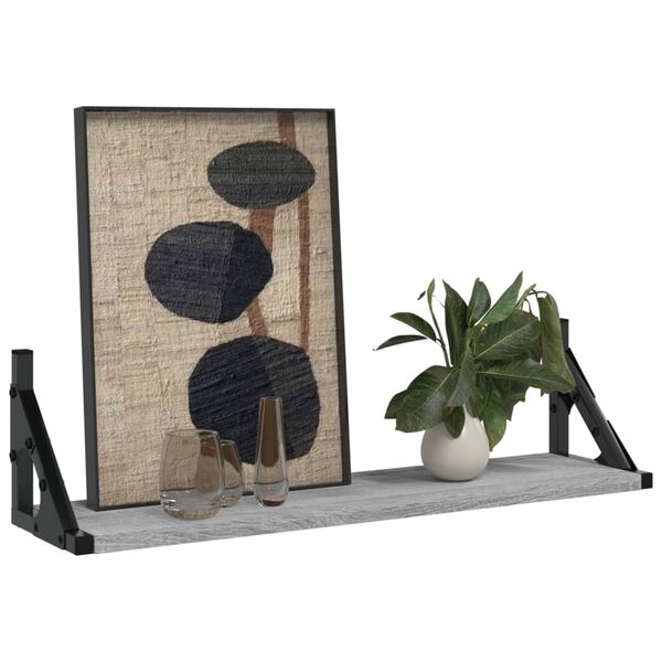 vidaXL N&aacute;stěnn&eacute; police 2 ks &scaron;ed&eacute; sonoma 60 x 15 x 15,5 cm