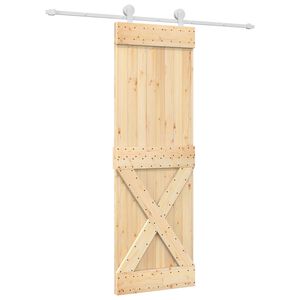 vidaXL Posuvn&eacute; dveře Př&iacute;rodn&iacute; a b&iacute;l&aacute; 70 x 210 cm Masivn&iacute; borov&eacute; dřevo