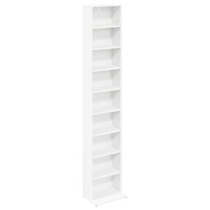 vidaXL CD skř&iacute;ň B&iacute;l&aacute; 33 x 23,5 x 175 cm Kompozitn&iacute; dřevo