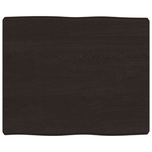vidaXL Stoln&iacute; deska tmavě hněd&aacute; 60x50x(2-6)cm o&scaron;etřen&yacute; dub živ&aacute; hrana