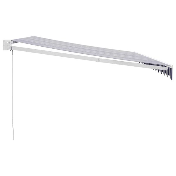 vidaXL Zatahovac&iacute; mark&yacute;za modr&aacute; a b&iacute;l&aacute; 4,5 x 3 m textil a hlin&iacute;k