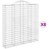 vidaXL Klenut&eacute; gabionov&eacute; ko&scaron;e 8 ks 200x30x200/220cm pozinkovan&eacute; železo