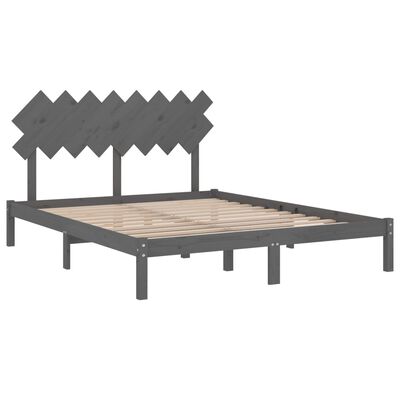 vidaXL Rám postele šedý 160 x 200 cm masivní dřevo