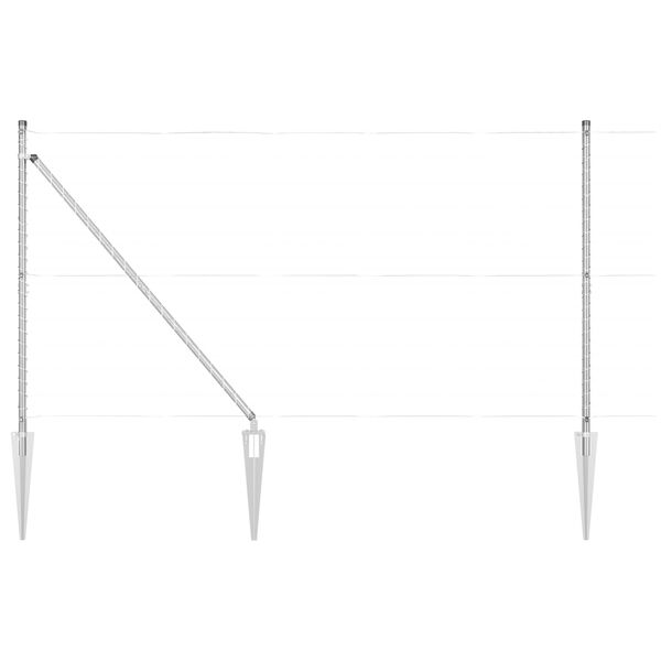 vidaXL Plotový sloupek. Jiný 52 pcs Šedá 3,2 x 3,2 x 160 cm Ocel