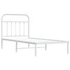 vidaXL Kovov&yacute; r&aacute;m postele s čelem b&iacute;l&yacute; 90 x 190 cm