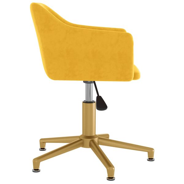 vidaXL Otočn&aacute; j&iacute;deln&iacute; židle žlut&aacute; samet