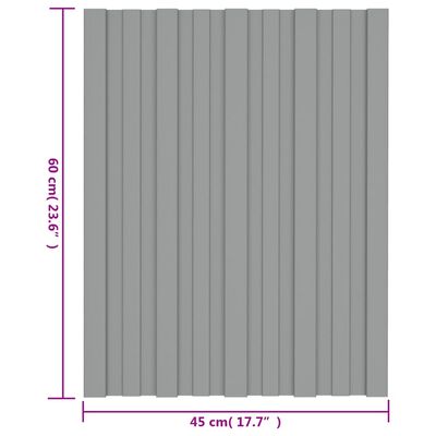 vidaXL Střešní panely 36 ks pozinkovaná ocel šedé 60 x 45 cm