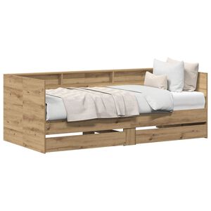 vidaXL Daybed s čelo Artisanov&yacute; dub 100 x 200 cm kompozitn&iacute; dřevo