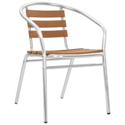 vidaXL Stohovatelné zahradní židle 2 ks hliník a WPC stříbrné