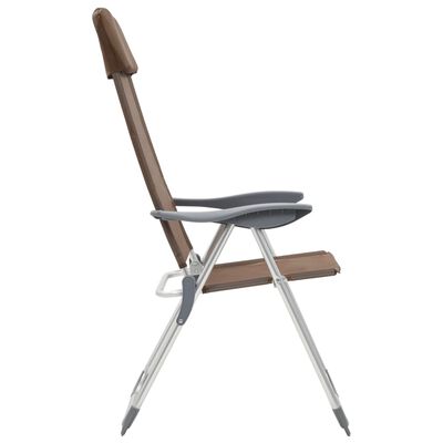 vidaXL Skládací kempingové židle 2 ks hnědé hliníkové