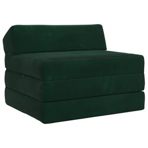 vidaXL Skl&aacute;dac&iacute; pohovka postel Tmavě zelen&aacute; 200 x 70 x 10 cm Samet