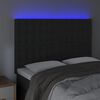vidaXL Čelo postele s LED čern&eacute; 144x5x118/128 cm samet