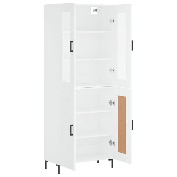 vidaXL Skř&iacute;ň highboard b&iacute;l&aacute; 69,5 x 34 x 180 cm kompozitn&iacute; dřevo