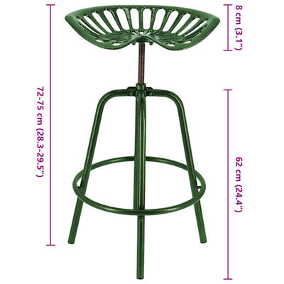 Esschert Design Barová stolička traktorové sedátko zelená