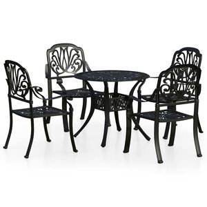 vidaXL 5d&iacute;ln&yacute; bistro set lit&yacute; hlin&iacute;k čern&yacute;